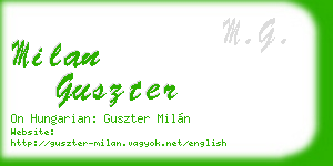 milan guszter business card
